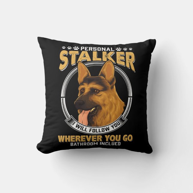 Personal German Shepherd Stalker Dog Cushion (Front)