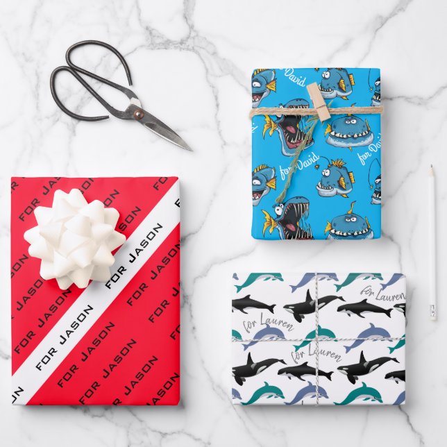 PERSONAL GIFT WRAP FOR SCUBA DIVERS.  THREE STYLES (Front)