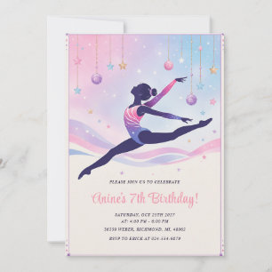 Personal girls Gymnastics Birthday party Invitation