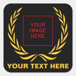 Personal Golden Laurel Wreath Square Sticker