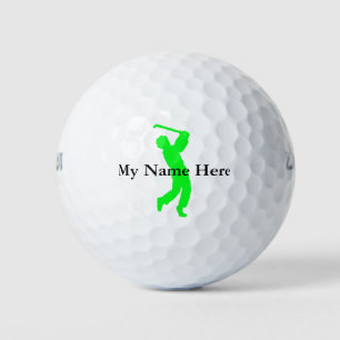 Personal Golf Ball Green Golfer Silhouette name