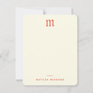 Personal Gothic Vintage Two Sided Cream Orange Card