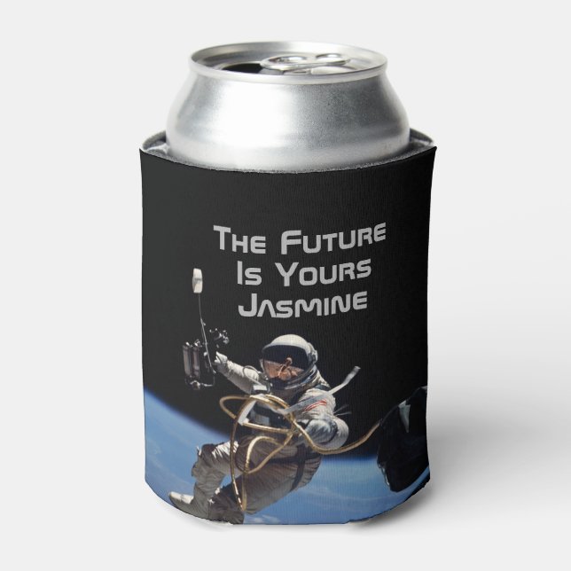 Personal Graduation Space Walk Astronaut Can Cooler (Can Front)