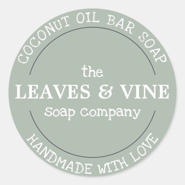 Personal Handmade With Love Classic Round Sticker (Front)