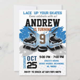 Personal Hockey Birthday Invitation