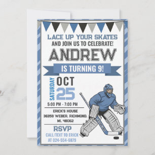 Personal Hockey Skating Birthday Invitation