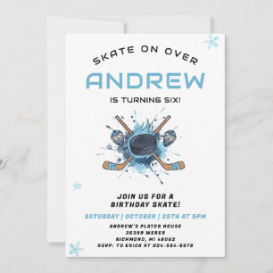 Personal Hockey Theme Birthday Party Invitation