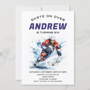 Personal Hockey Theme Birthday Party Invitation