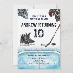 Personal Ice Hockey Birthday Party Invitation
