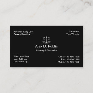 Personal Injury Attorney Business Card