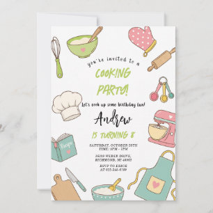 Personal Junior Chef Cooking Birthday Invitation