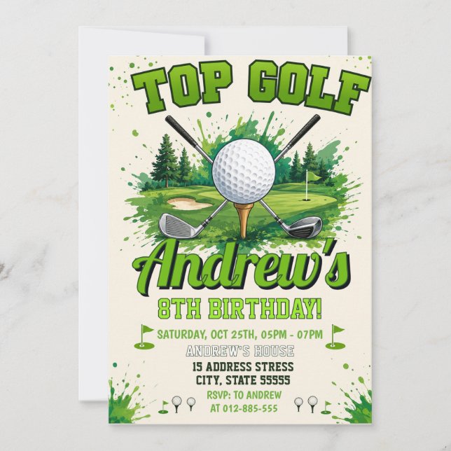 Personal Kid Golf birthday Invitation (Front)