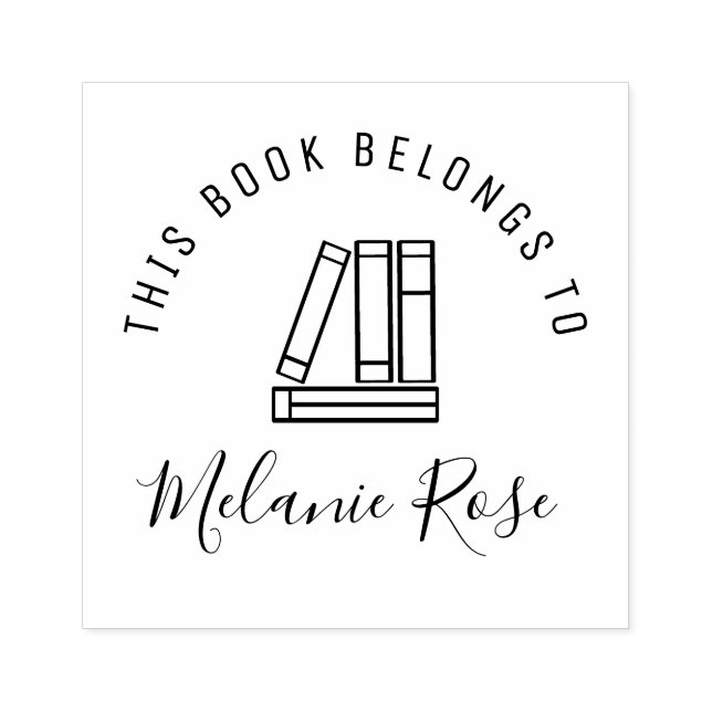 personal library handwritten lettering book stamp (Imprint)