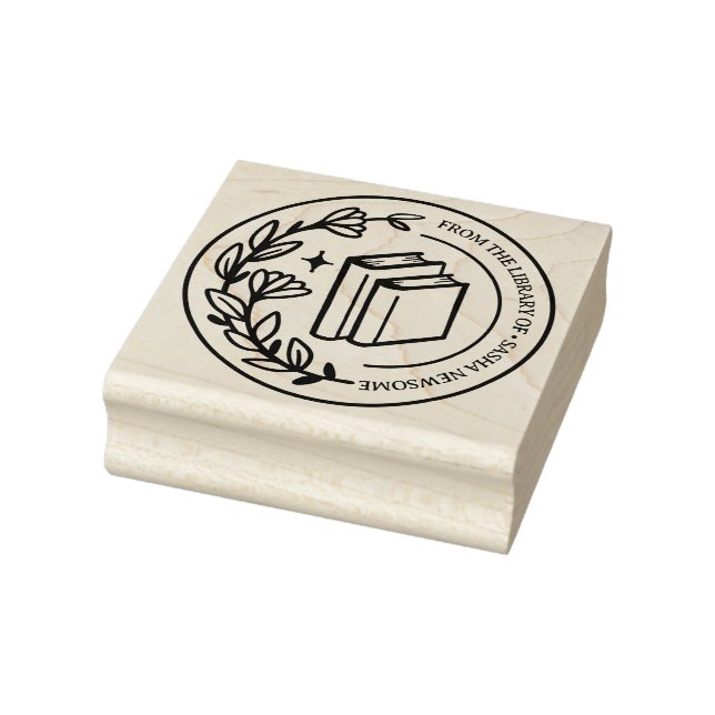 Personal Library Stamp - Hand Illustrated Floral (Stamp)