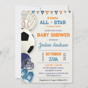 Personal Little All- Star Sport Baby shower Invitation