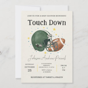 Personal Little Football Baby Shower watercolor Invitation