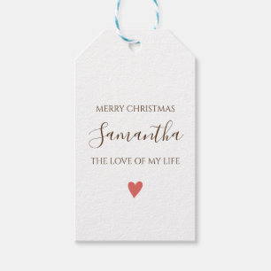 personal Merry Chirstmas TO THE ONE YOUR LOVE Gift Tags