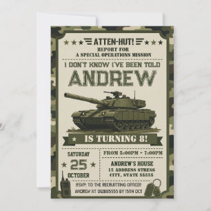 Personal Military Party Birthday Invitation