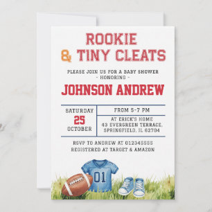 Personal Minimalist Football Baby Shower Invitation
