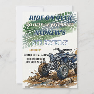 Personal modern ATV Racing boy Birthday Party Invitation