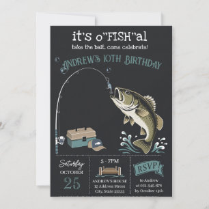 Personal modern Fishing Birthday Invitation