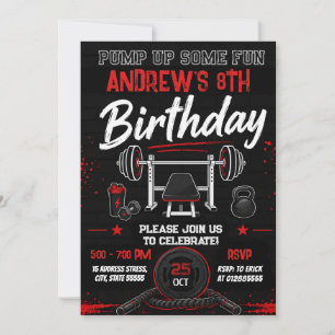 Personal modern Fitness Gym birthday Invitation