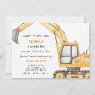 Personal Modern Simple Construction Birthday Invitation