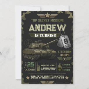 Personal modern Soldier Birthday Invitation