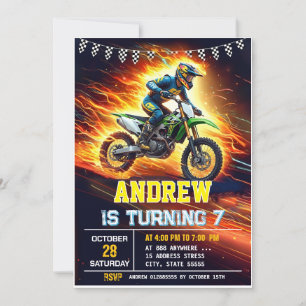 Personal Motocross Dirt Bike Birthday Invitation