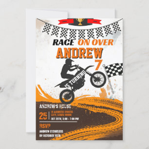 Personal Motorbike Dirt Bike boy Birthday party Invitation