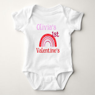 Personal My FIRST VALENTINEs Rainbow Baby Toddler Bodysuit