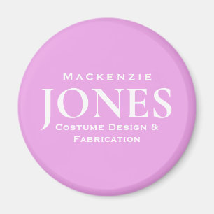 Personal Name Brand Business Logo Modern Pink Magnet