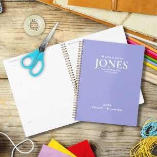 Personal Name Brand Business Logo Modern Purple Planner