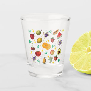 Personal Name Tropical Fruit And Vegetable Shot Glass