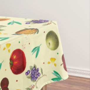 Personal Name Tropical Fruit And Vegetable Tablecloth
