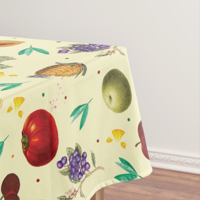 Personal Name Tropical Fruit And Vegetable Tablecloth (In Situ)