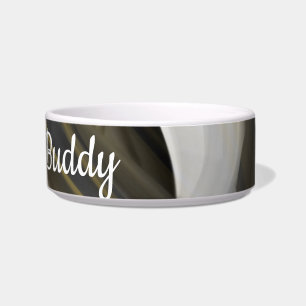 Personal NameCeramic Pet Bowl Trend Abstract Black
