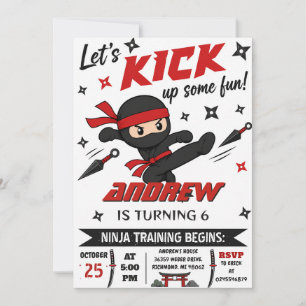 Personal Ninja birthday Party for boy Invitation