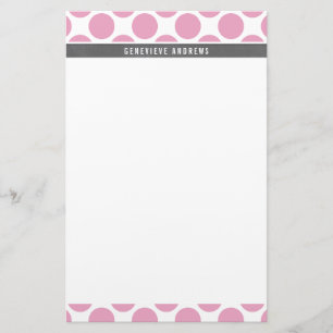 PERSONAL NOTE cute large polka dot bold light pink Stationery