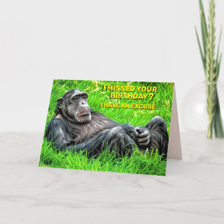 Personal Orangutan Funny Missed Birthday & Message Card
