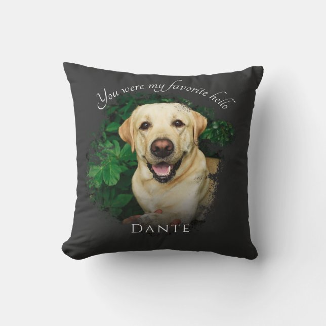 Personal Pet Memorial Photo Throw Pillow (Front)