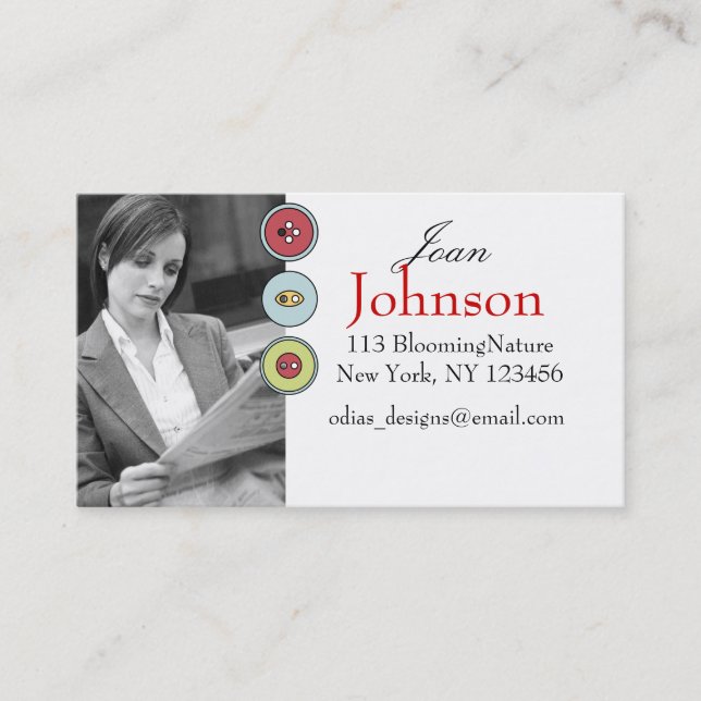 personal photo business cards (Front)