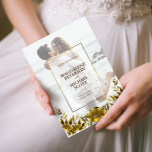 Personal Photo Gold Frame Wedding Invitation