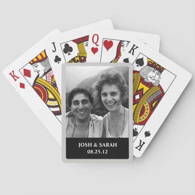 Personal Photo Text  Playing Cards (Back)