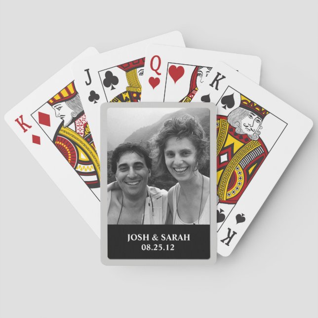 Personal Photo Text  Playing Cards (Back)