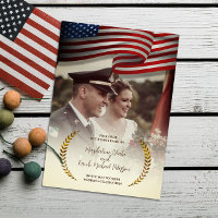 Personal Photo | USA Flag | Laurel Leaves Wedding