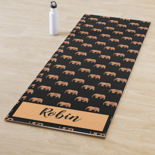 Personal Pink Elephants Pattern Gold Yoga Mat