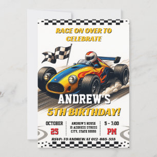 Personal Racing car sport birthday for boys Invitation