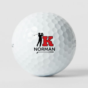 Personal Red Initial Mark - to identify golfer's Golf Balls