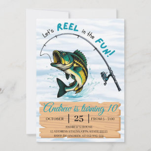 Personal Reel in the Fun Fishing Birthday Invitation